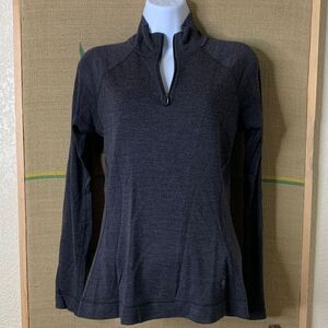 Smartwool Charcoal Quarter-Zip Sweater, XS ladies